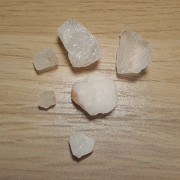 Quartz Crystal (6x) Tower Pocket Stones Milky Quartzite, Rough, Clear Quartz - Picture 2 of 4